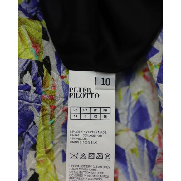 Peter Pilotto Textured Abstract A-Line Skirt in Multicolor Silk - Picture 7 of 7